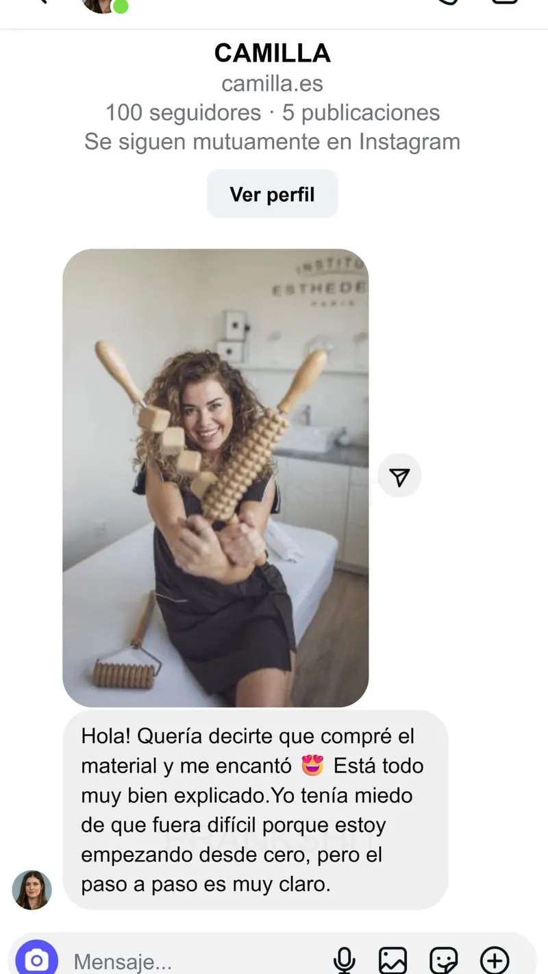 Mensaje real de alumna 1